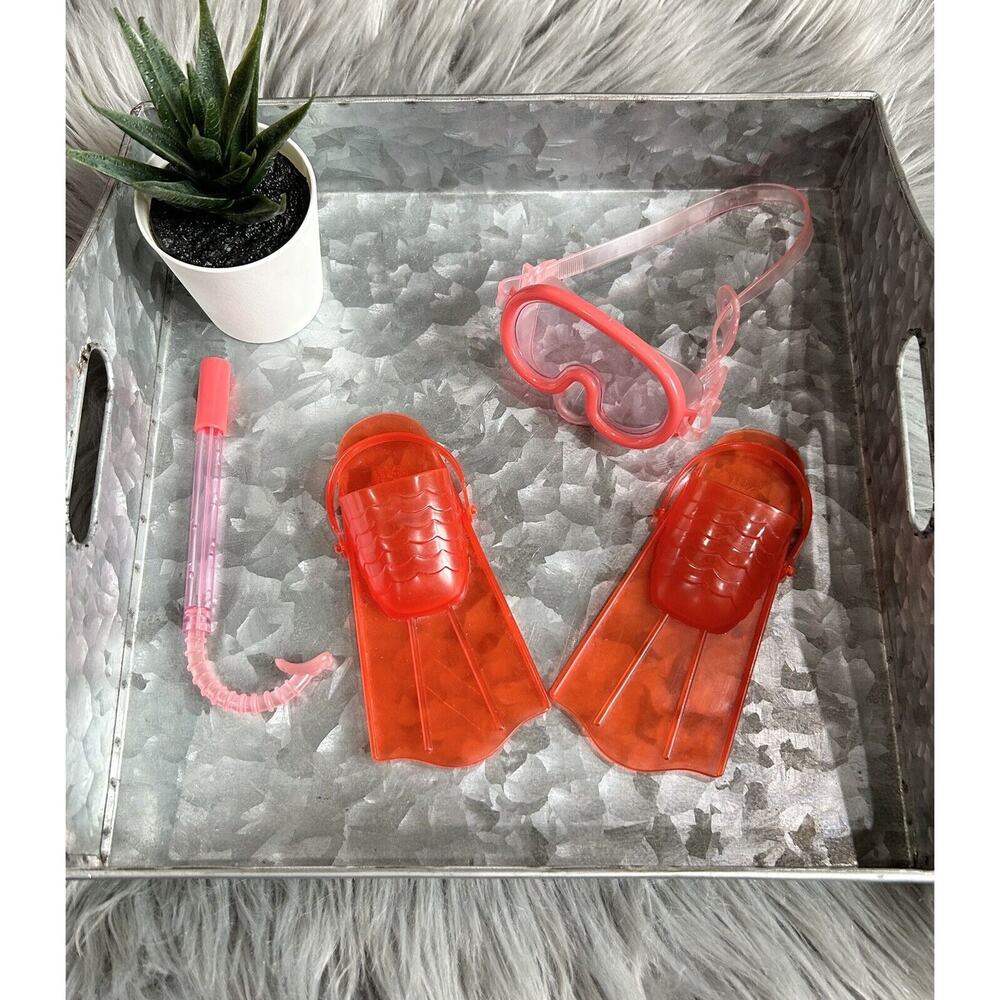 Our Generation 18" Doll Pink/Red Scuba Flippers Snorkel &‎ Goggle Set